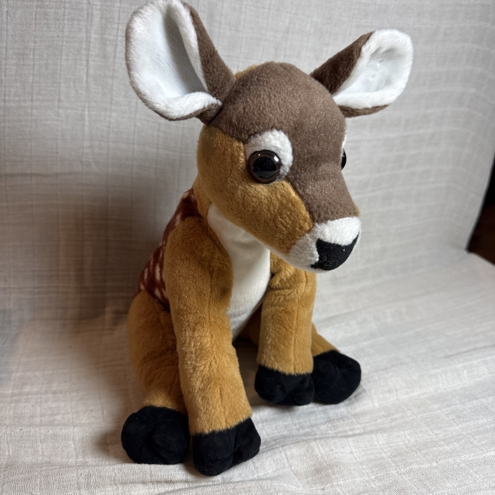 Wild Republic Fawn Deer Doe Plush Stuffed Animal Brown White Spots 12" Soft Toy